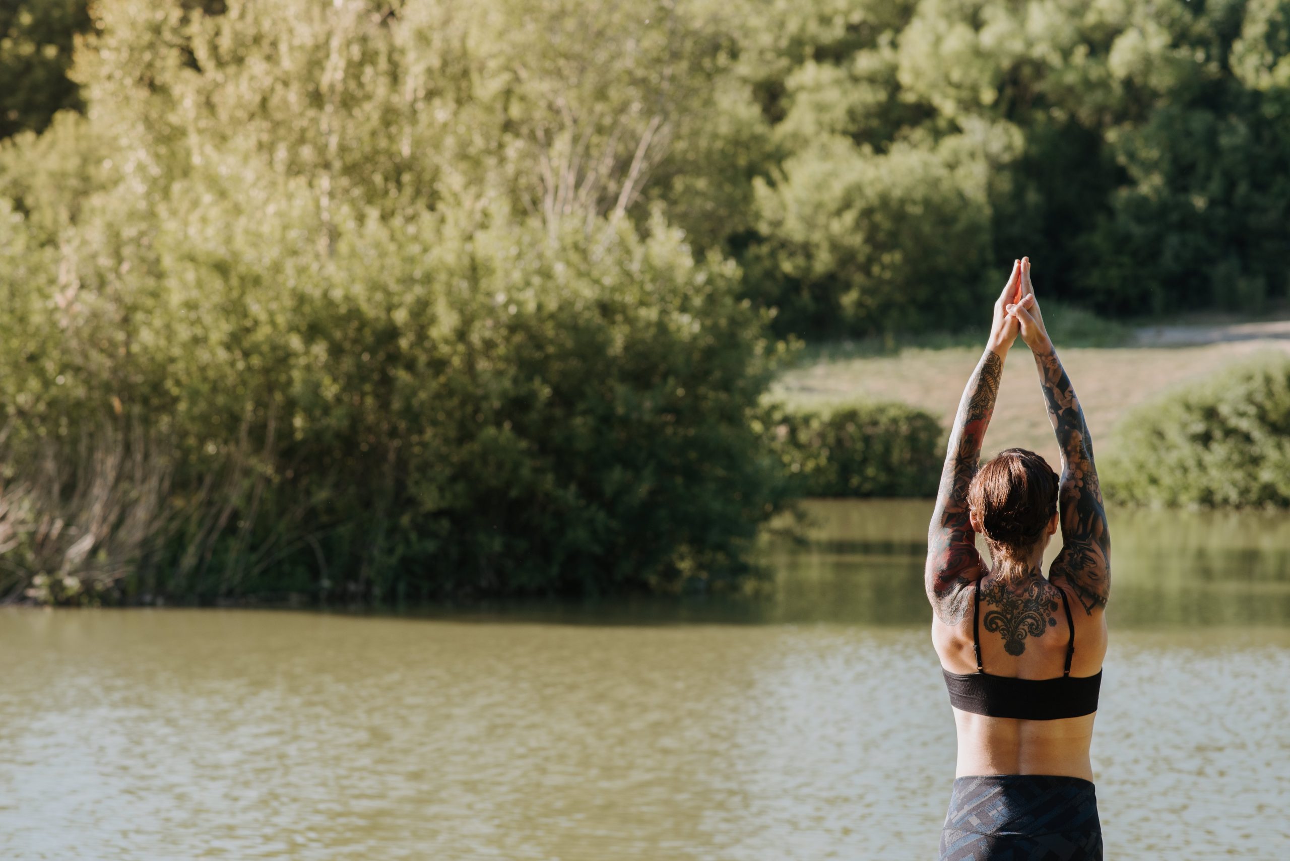 yoga outdoor by water