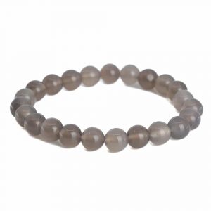 Gemstone Bracelet Grey Agate - 8 mm