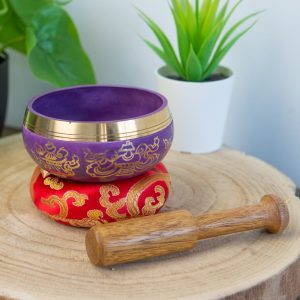 Singing Bowl Gift Set Deluxe Mandala - Purple