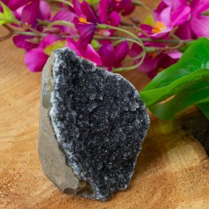 Rough Black Amethyst Gemstone Geode Standing 80 - 100 mm