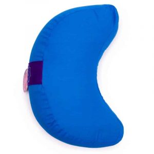 Yogi and Yogini Meditation Cushion Blue Crescent Cotton - 5th Chakra - 33 x 13 cm