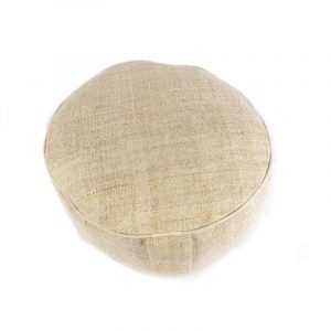 Yogi and Yogini Meditation Cushion Round Hemp Natural - 33 x 12 cm