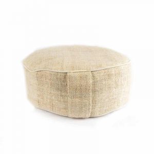 Yogi and Yogini Meditation Cushion Round Hemp Natural - 33 x 12 cm