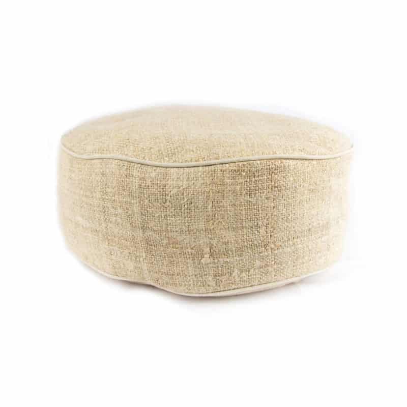 Yogi and Yogini Meditation Cushion Round Hemp Natural - 33 x 12 cm