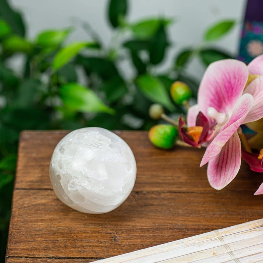 full moon rock crystal ball