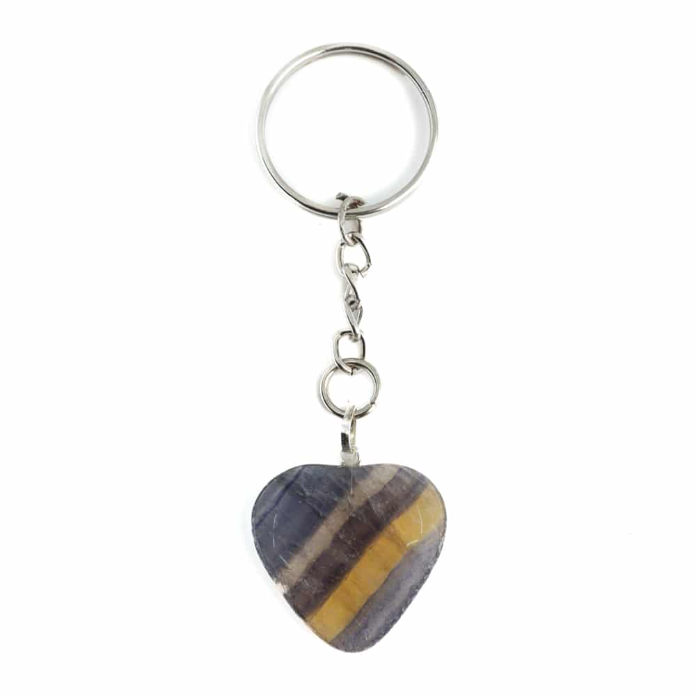 Gemstone Keychain Fluorite Heart (25 mm)