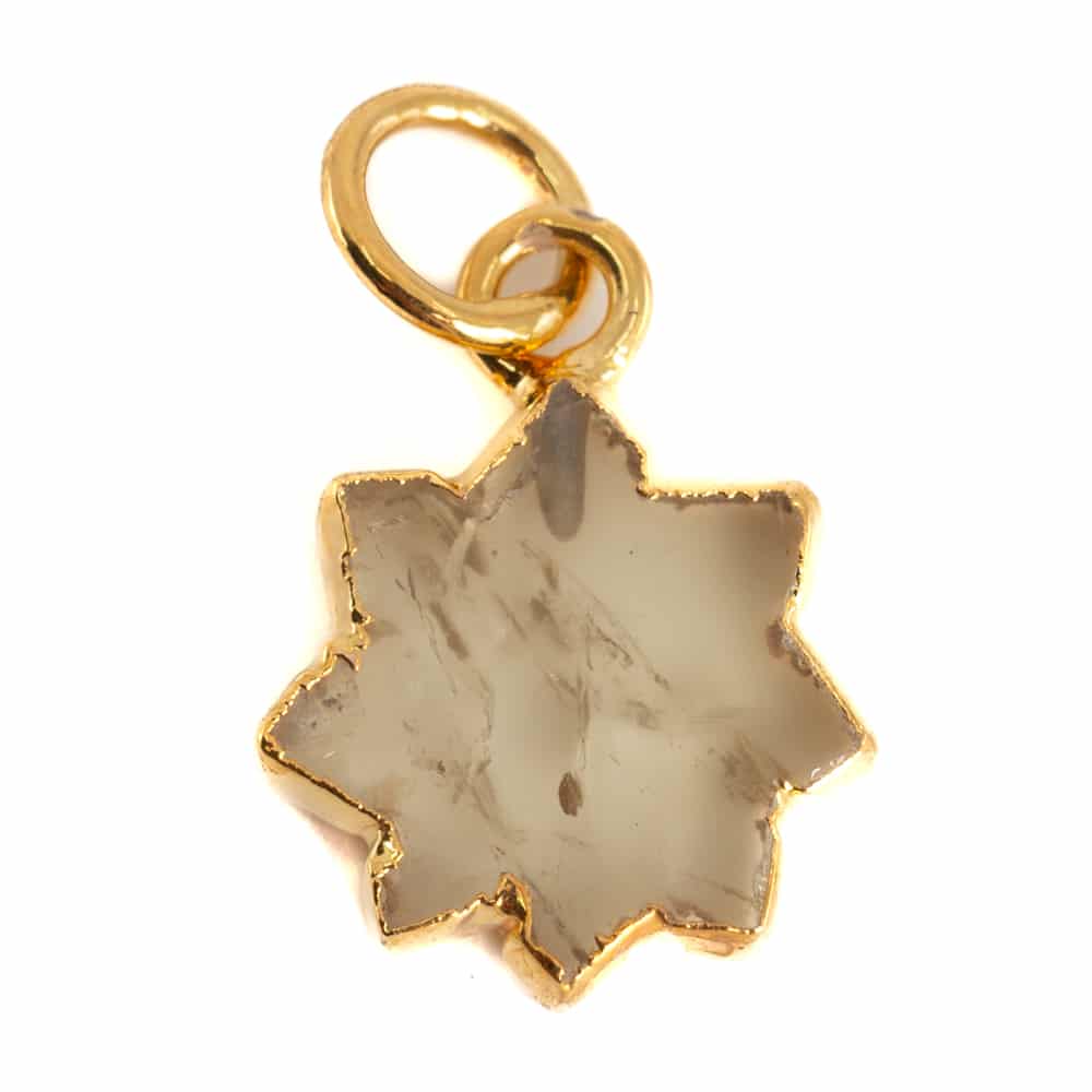Gemstone Pendant Citrine Sun - Gold-Plated - 12 mm