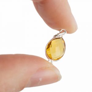 Birthstone Pendant November Citrine 925 Silver - 10 mm