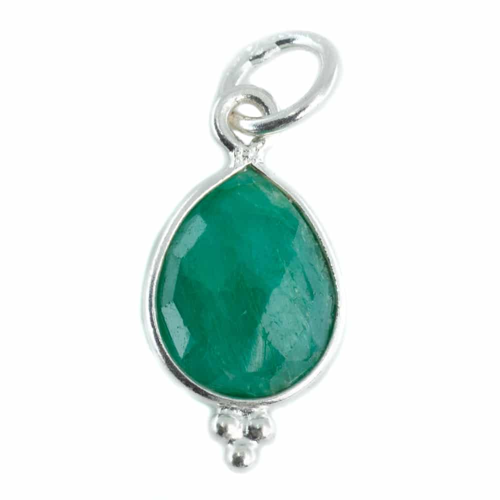 Birthstone Pendant May Emerald 925 Silver - 10 mm