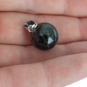 Gemstone Pendant Obsidian Sphere