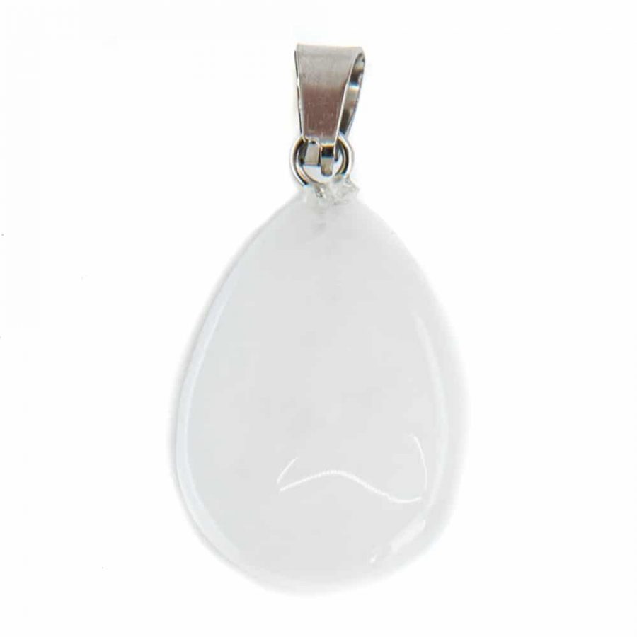 Drop-Shaped Gemstone Pendant White Jade (20 mm)
