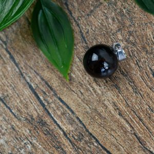 Gemstone Pendant Obsidian Sphere