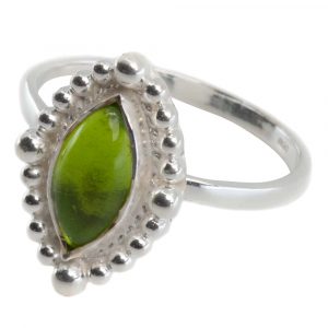 Gemstone Ring Peridote - 925 Silver (Size 17)