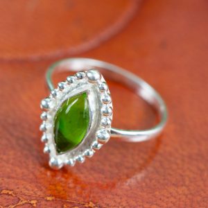 Gemstone Ring Peridote - 925 Silver (Size 17)