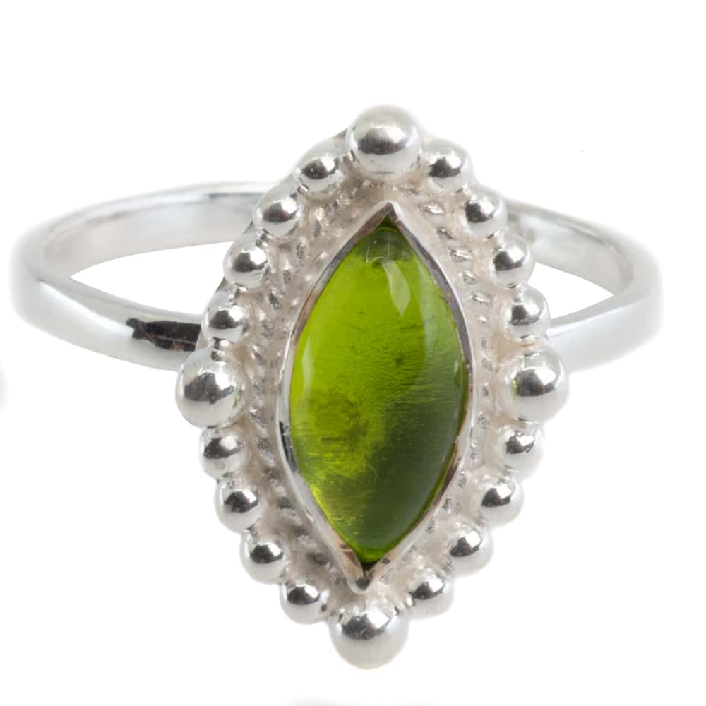 Gemstone Ring Peridote - 925 Silver (Size 17)