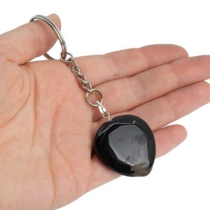 Gemstone Keychain Black Tourmaline Heart (25 mm)