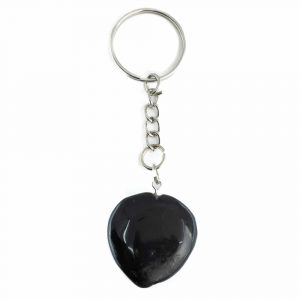 Gemstone Keychain Black Tourmaline Heart (25 mm)