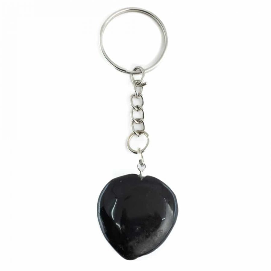 Gemstone Keychain Black Tourmaline Heart (25 mm)