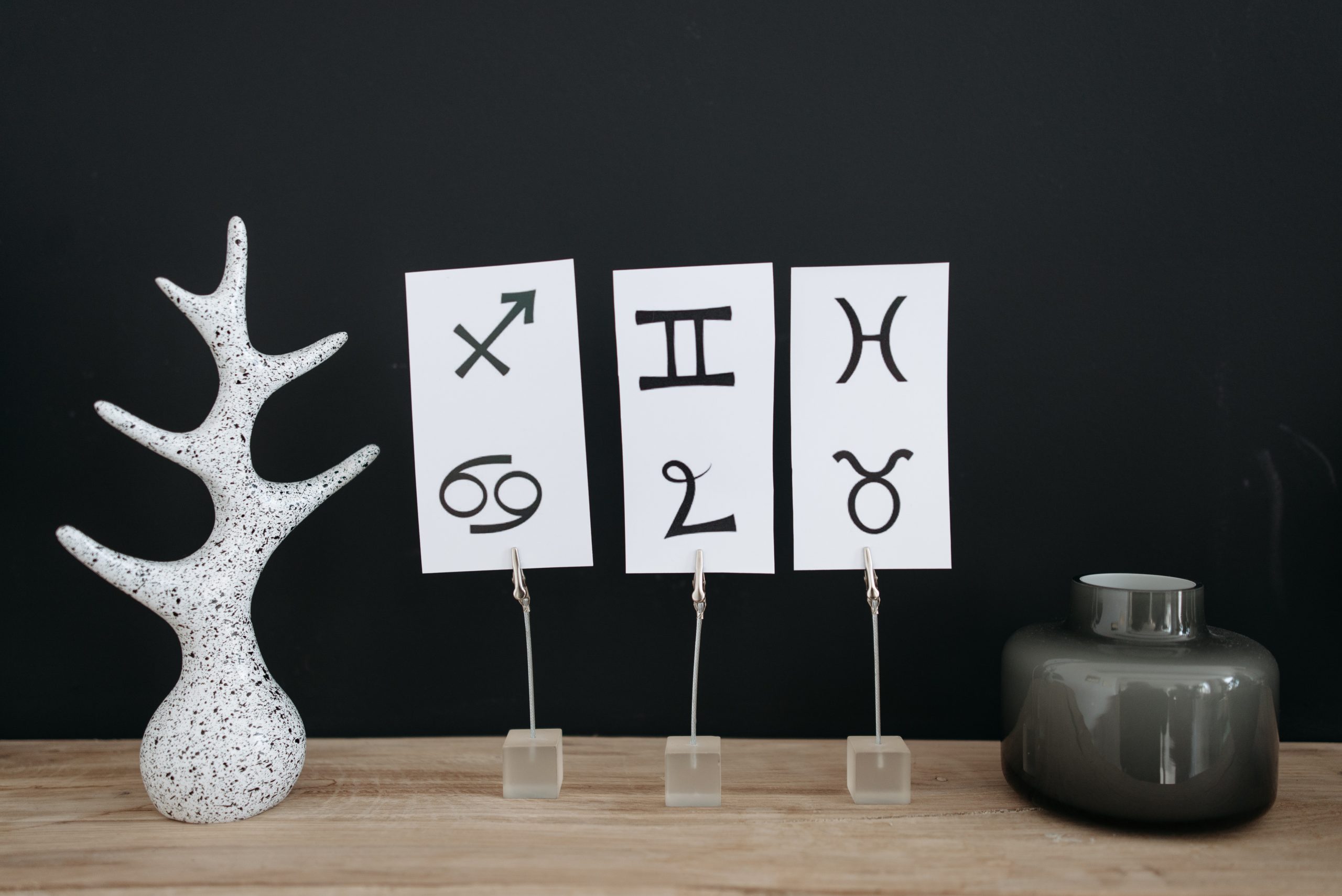 zodiac signs decoration black white