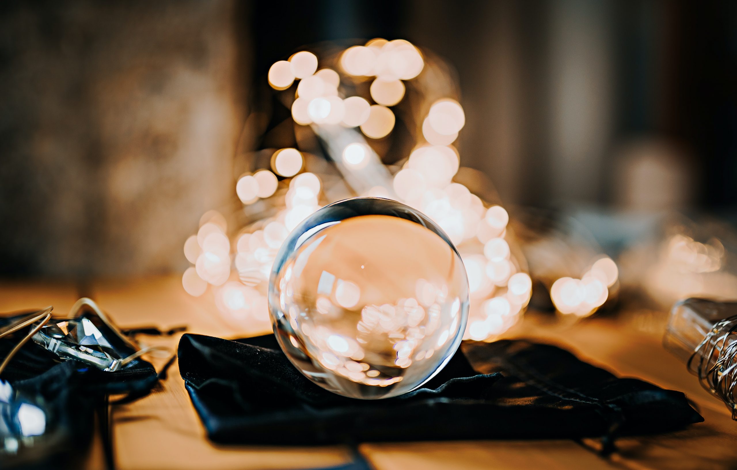 crystal ball with lights