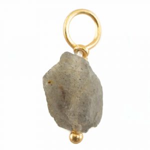 Raw Gemstone Pendant Labradorite 925 Silver and Gold Plated (8 - 12 mm)