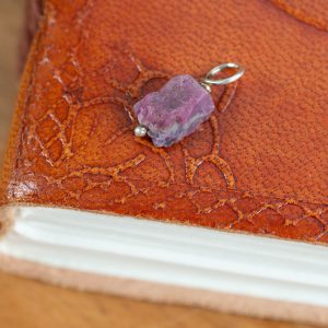 Raw Gemstone Pendant Ruby 925 Silver (8 - 12 mm)