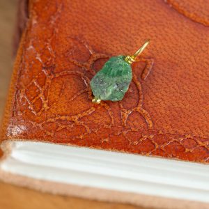 Raw Gemstone Pendant Tsavorite 925 Silver Gold Plated (8 - 12 mm)
