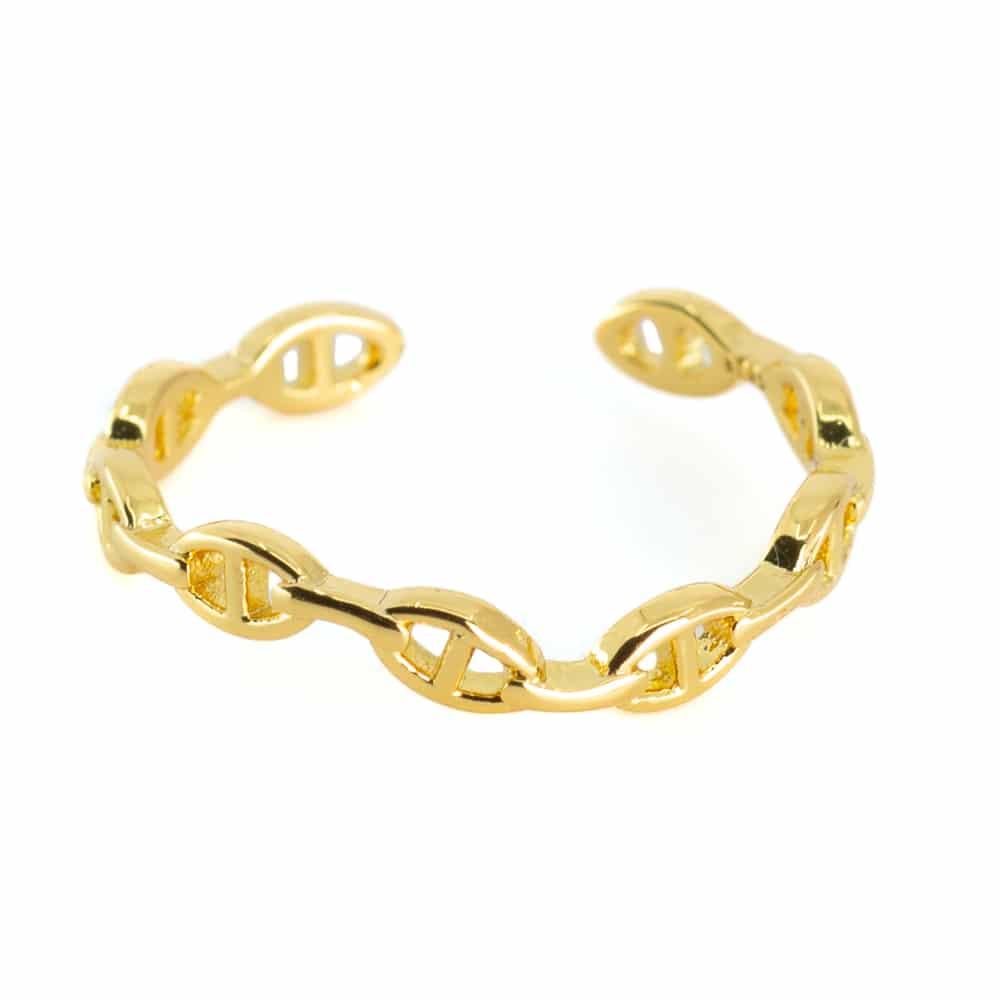 Adjustable Ring 'Links' Copper Gold Colored