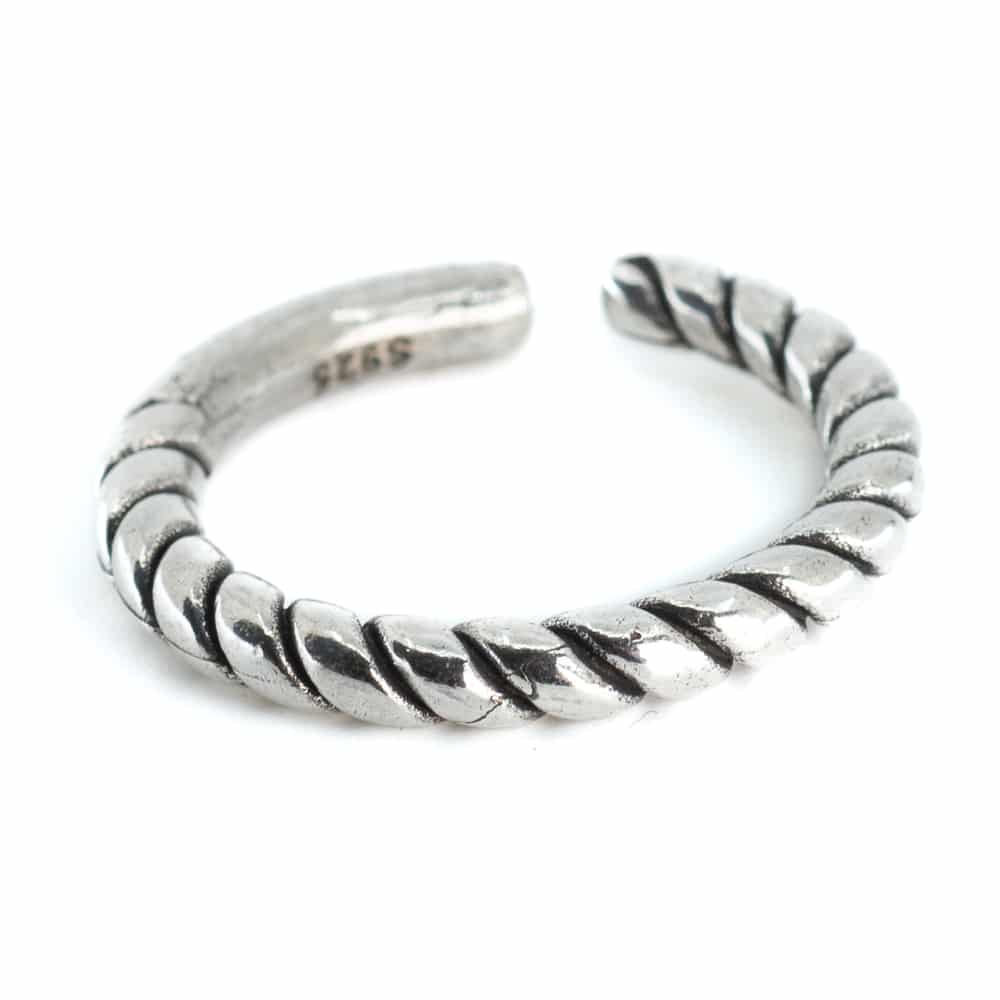 Adjustable Ring Twisted Copper Silver Colored