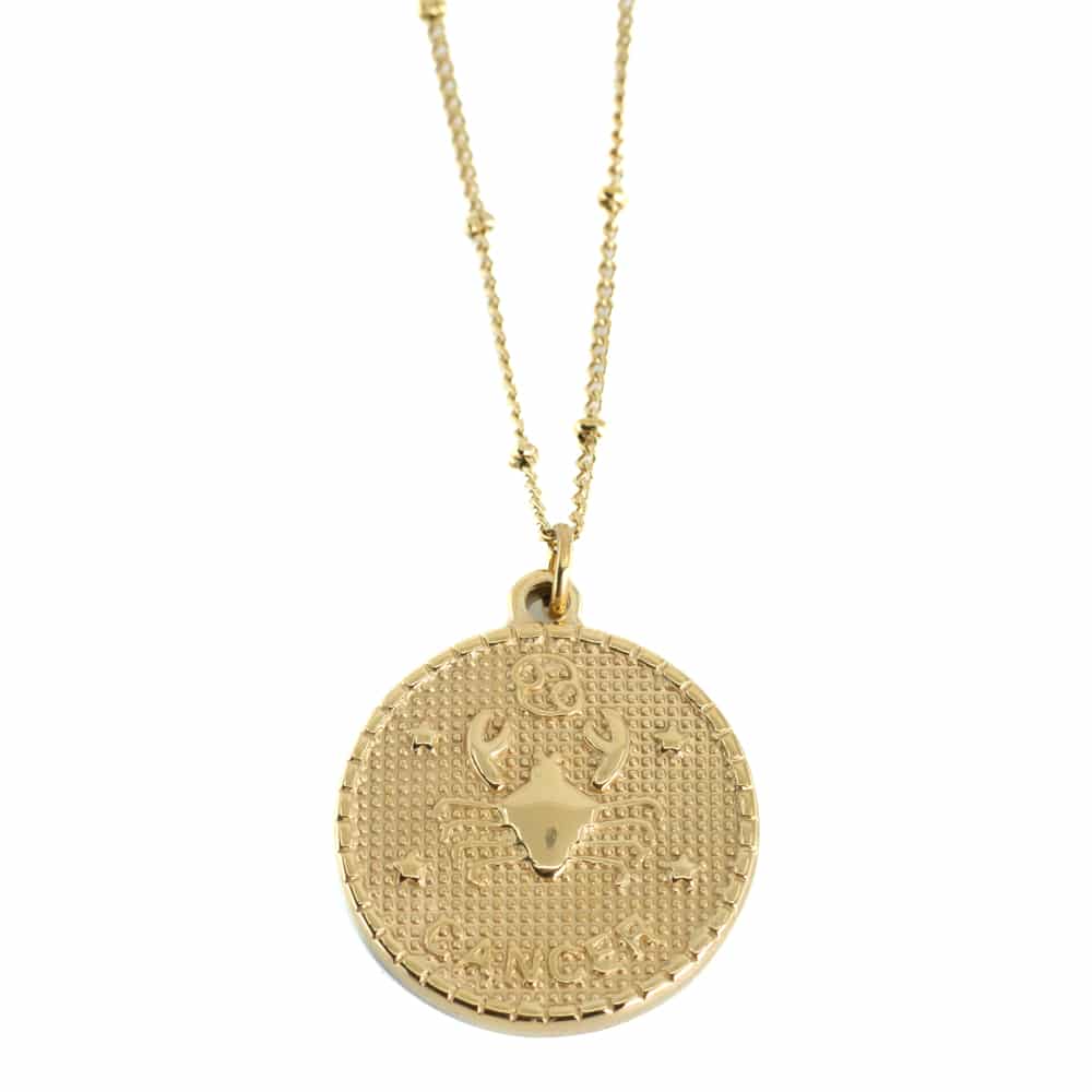 Metal Horoscope Pendant Cancer Gold Colored (25 mm)