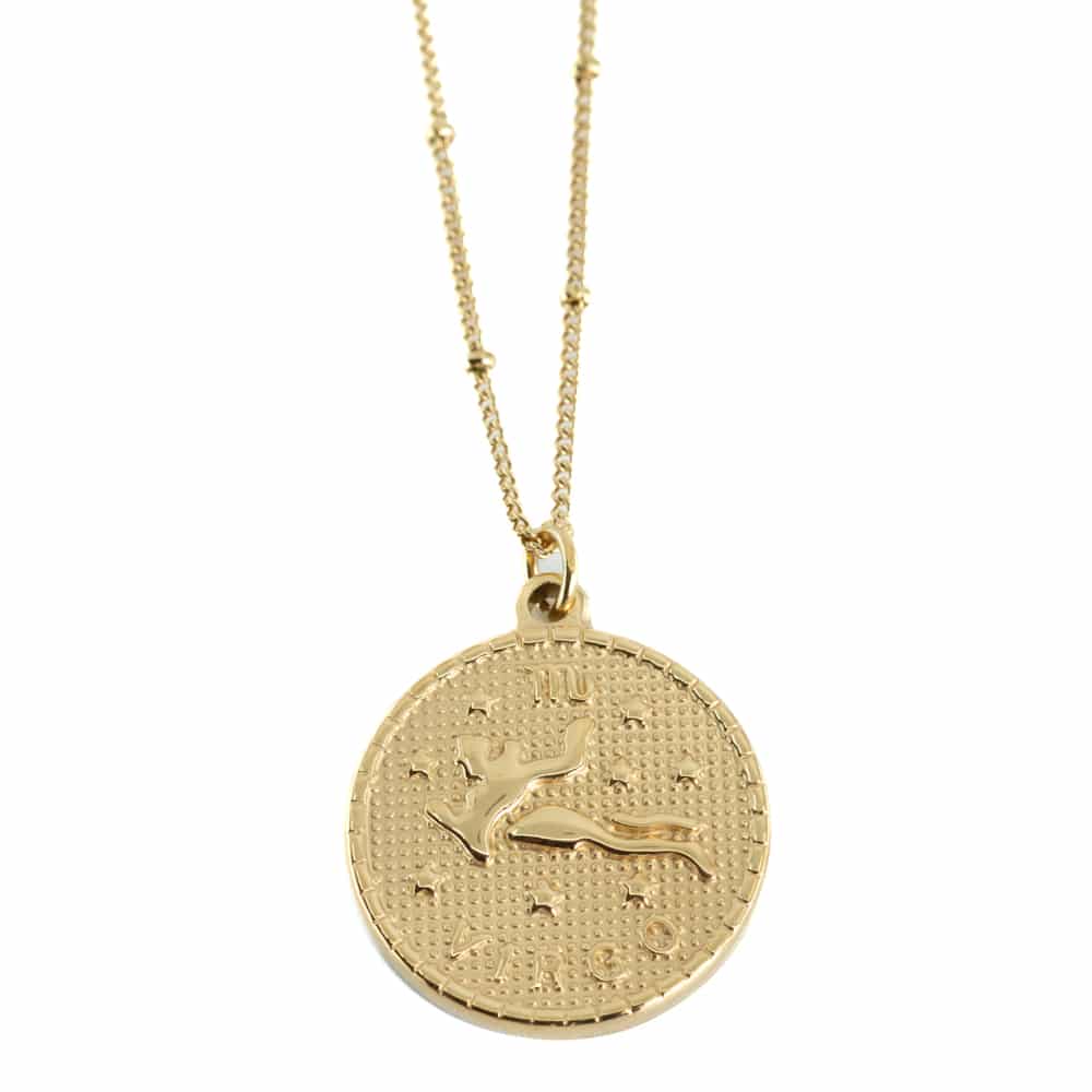 Metal Horoscope Pendant Virgo Gold Colored(25 mm)