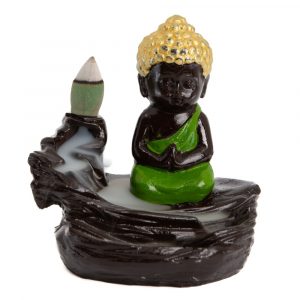 Backflow Incense Burner Meditating Buddha (95 mm) Including Cones