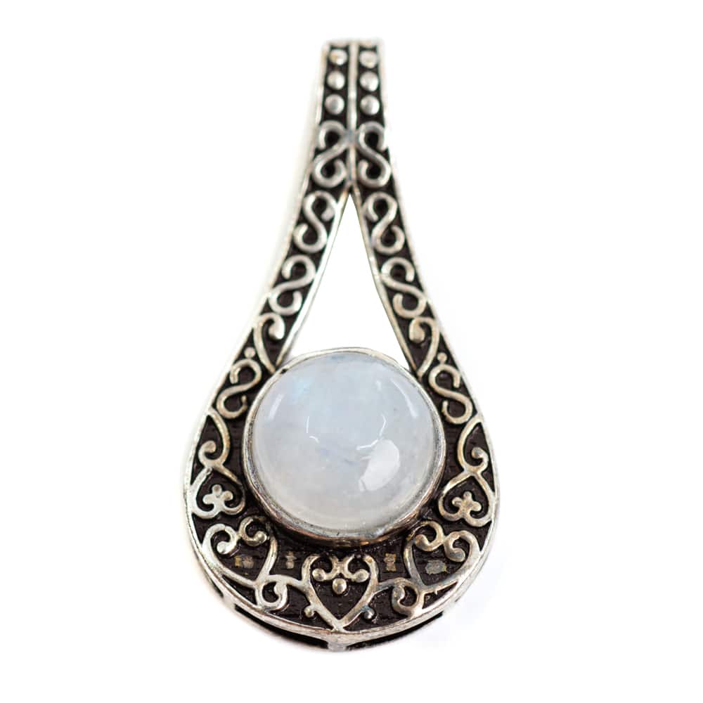 Gemstone Pendant Bohemian Brass White Agate (35 mm)