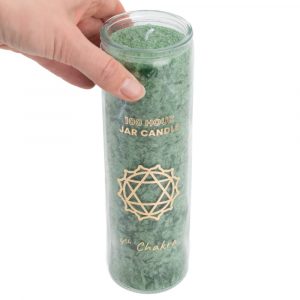 Fair Trade Heart Chakra (4th) Stearin Candle in Glass - Green (100 Hour Burning Time)