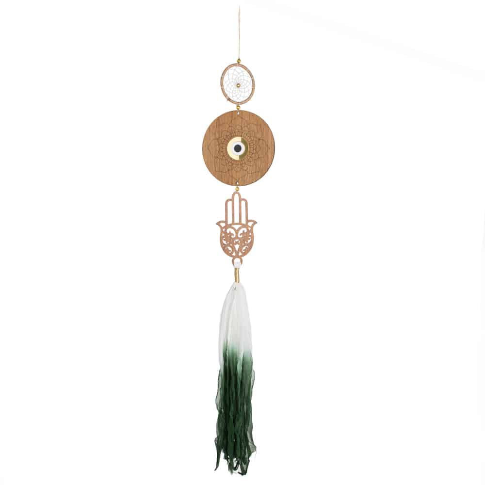 Handmade Dreamcatcher- Hamsa Hand Mandala with Evil Eye - Wood (85 cm)