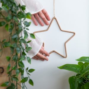 Handmade Pendant Brass - Gold Lurex Textile Fiber - Star