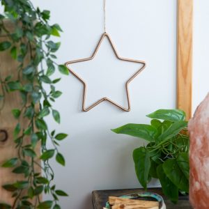 Handmade Pendant Brass - Gold Lurex Textile Fiber - Star