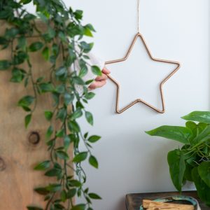 Handmade Pendant Brass - Gold Lurex Textile Fiber - Star