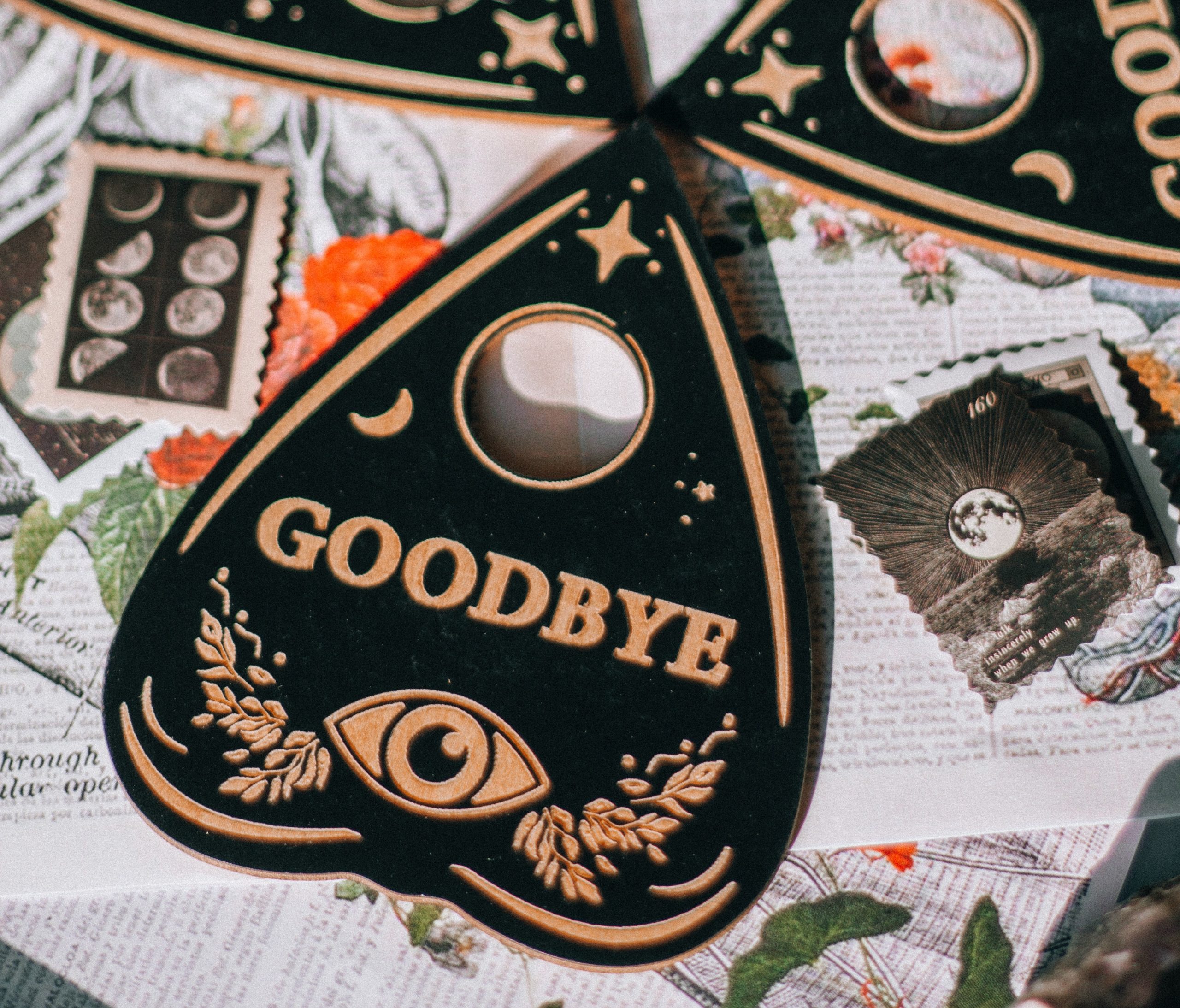 goodbye planchette with evil eye