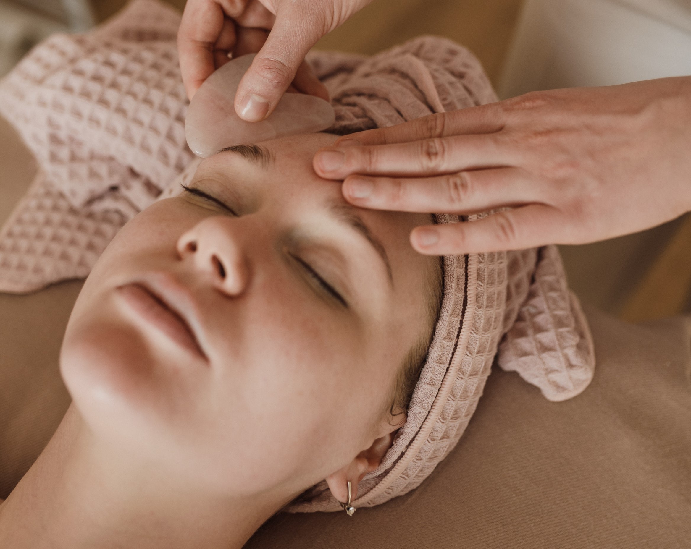 gua sha facial massage gemstone scraper