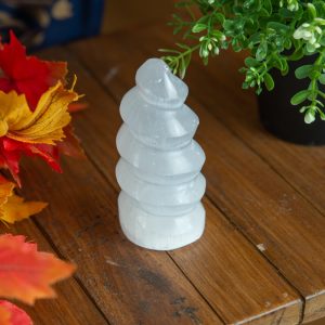 Selenite Tower Spiral 10 cm
