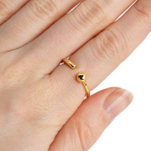 Adjustable Ring Sphere Copper Gold Colored