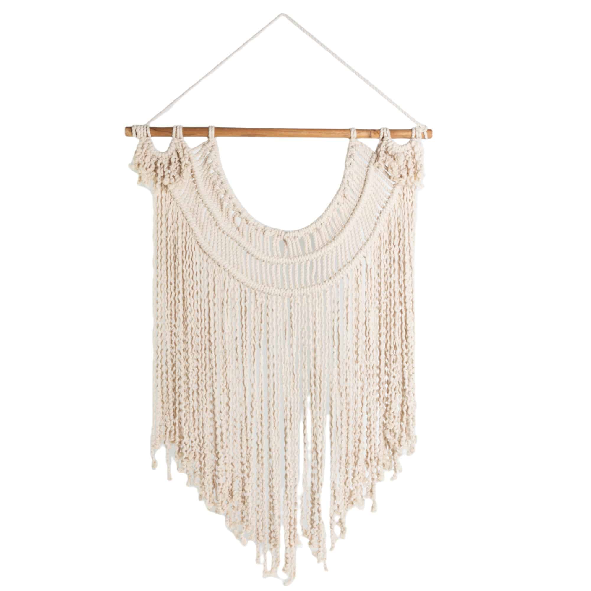 Handmade Macramé Wall Decoration Creme (95 cm)