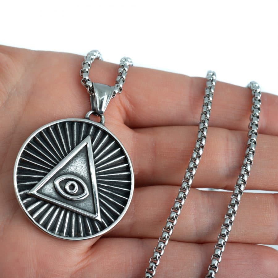 all seeing eye christian free mason pyramid silver rays
