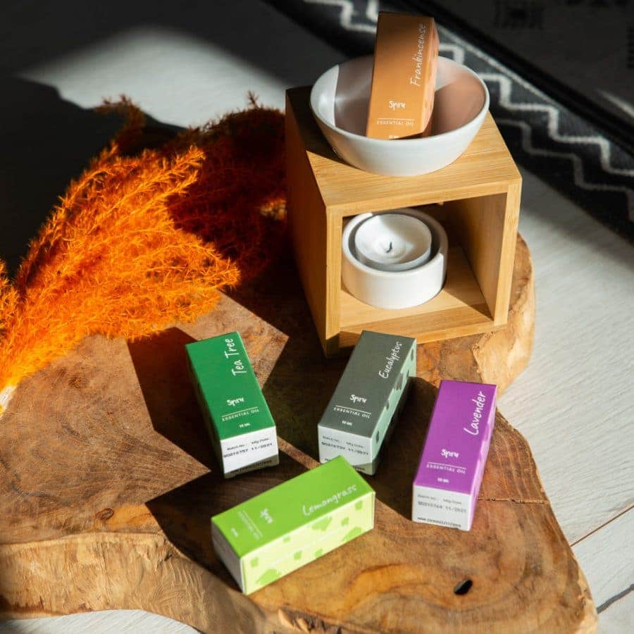 aroma burner spiru essential oil set