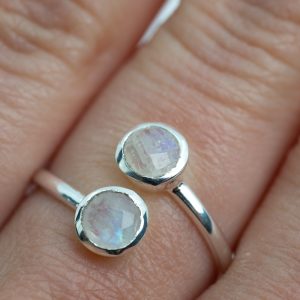 Birthstone Ring Moonstone June - 925 Silver