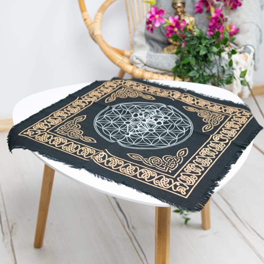 metatron black altar cloth with celtic knots