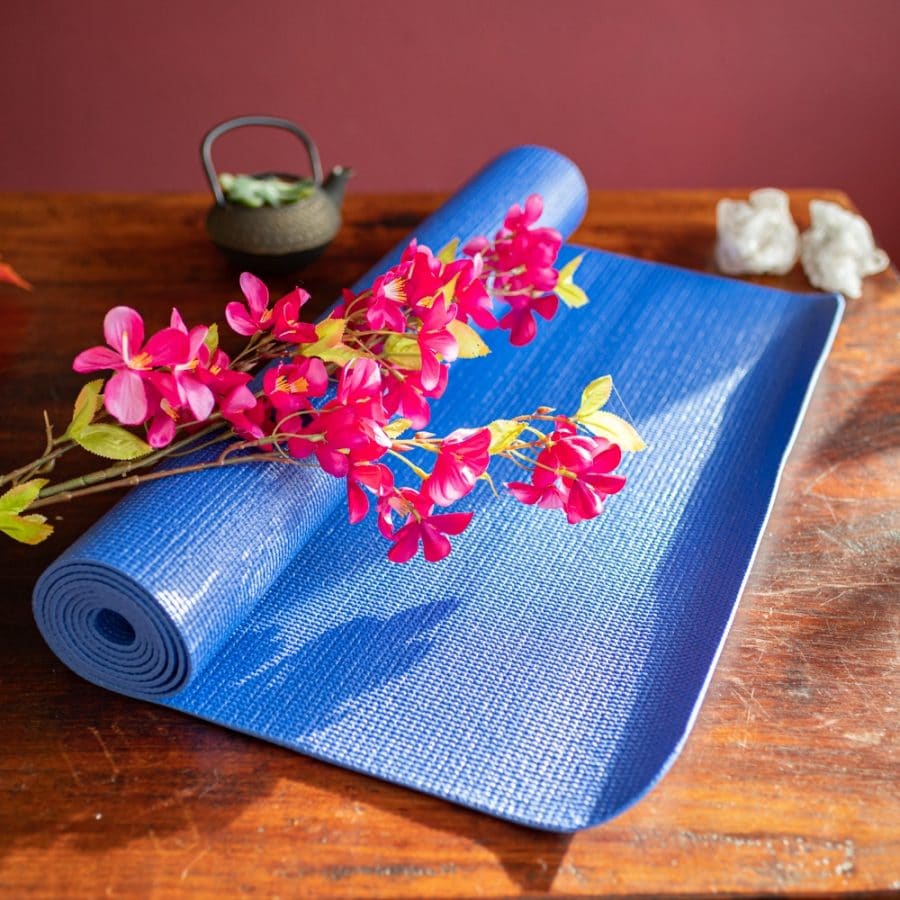 spiru basic pvc blue yoga mat