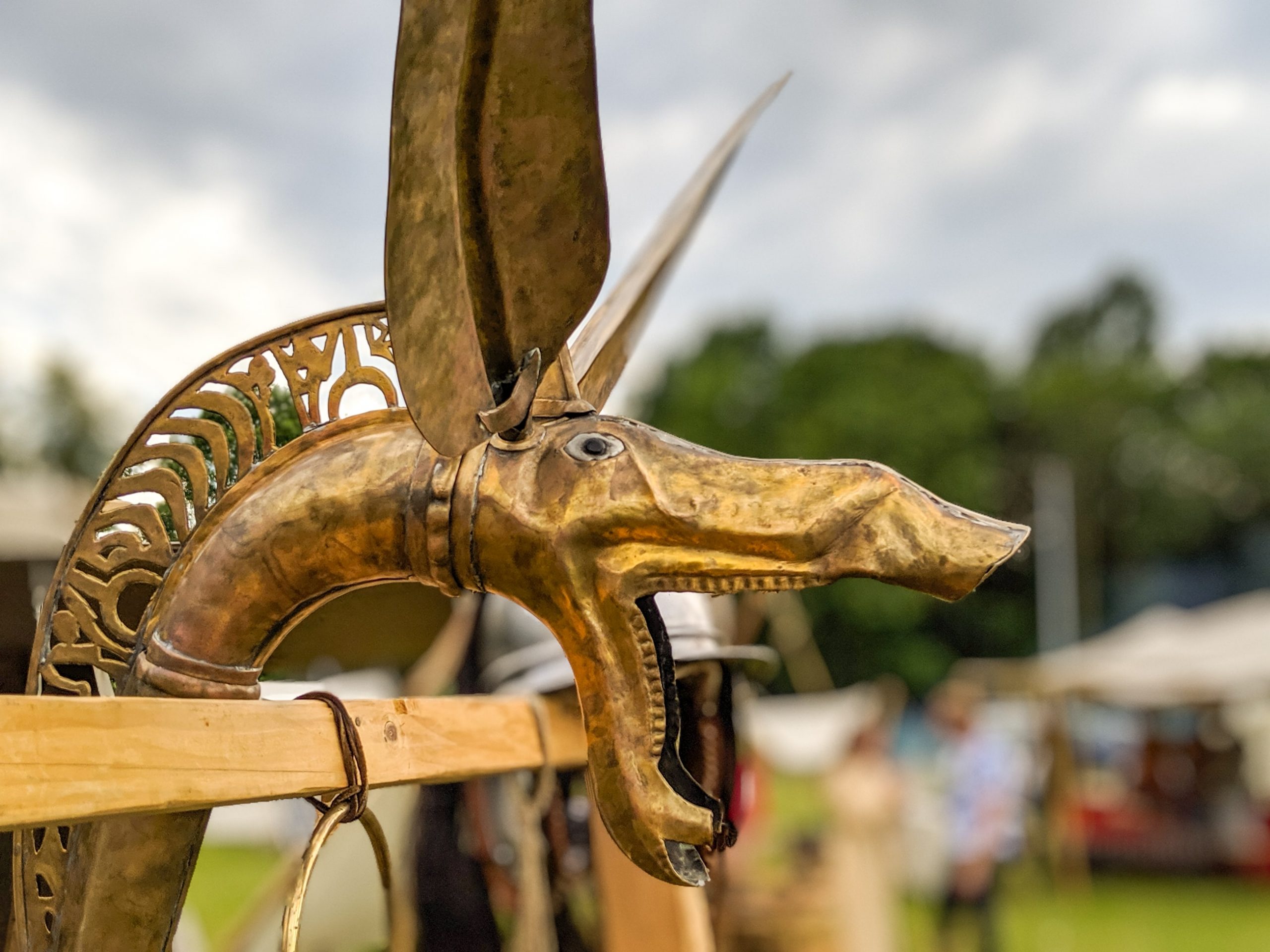 celtic metal work dog head
