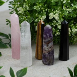 Gemstones Obelisks Golden Triangle in Box (Set of 5)